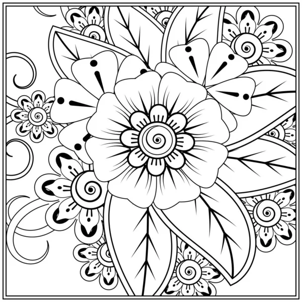 Mehndi Flor Henna Mehndi Tatuaje Decoración Ornamento Decorativo Estilo Étnico — Vector de stock