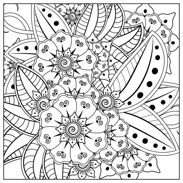 Mehndi Flower Henna Mehndi Tattoo Decoration Decorative Ornament Ethnic Oriental — Stock Vector