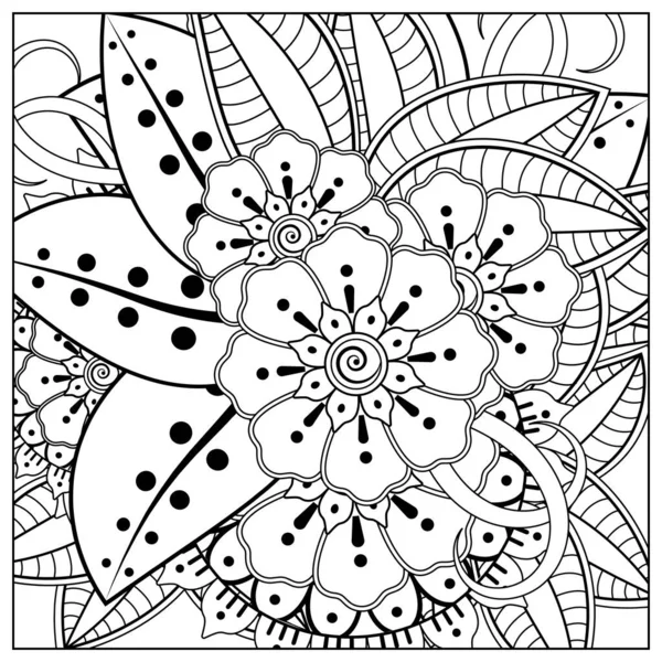 Mehndi Flower Henna Mehndi Tattoo Decoration Decorative Ornament Ethnic Oriental — Stock Vector