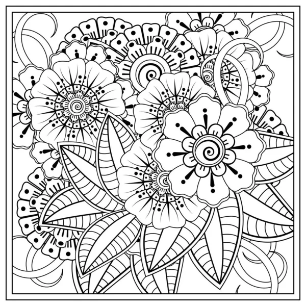 Mehndi Flor Henna Mehndi Tatuaje Decoración Ornamento Decorativo Estilo Étnico — Vector de stock