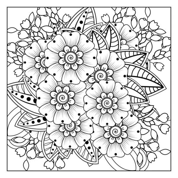 Mehndi Flor Henna Mehndi Tatuaje Decoración Ornamento Decorativo Estilo Étnico — Vector de stock