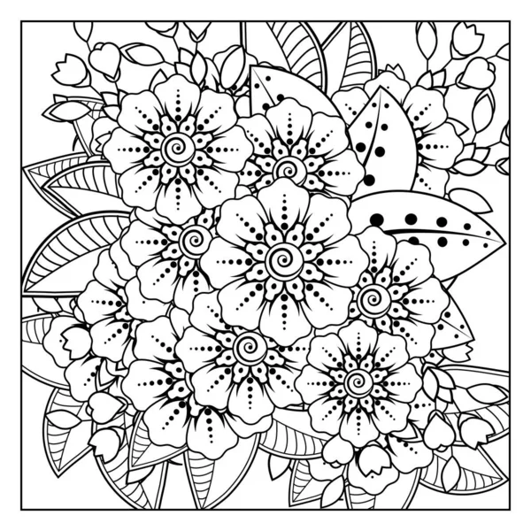 Mehndi Flower Henna Mehndi Tattoo Decoration Decorative Ornament Ethnic Oriental — Stock Vector