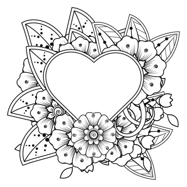 Mehndi Flor Para Henna Mehndi Tatuagem Decoração Ornamento Decorativo Estilo —  Vetores de Stock