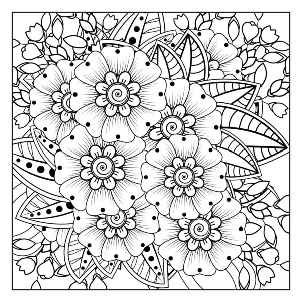 Mehndi Flor Henna Mehndi Tatuaje Decoración Ornamento Decorativo Estilo Étnico — Vector de stock