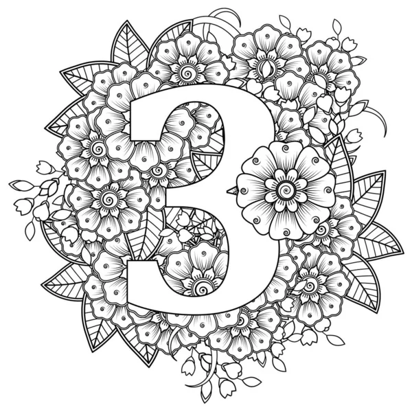 Kwiat Mehndi Dla Henny Mehndi Tatuaż Dekoracja Ozdoba Dekoracyjna Etnicznym — Wektor stockowy