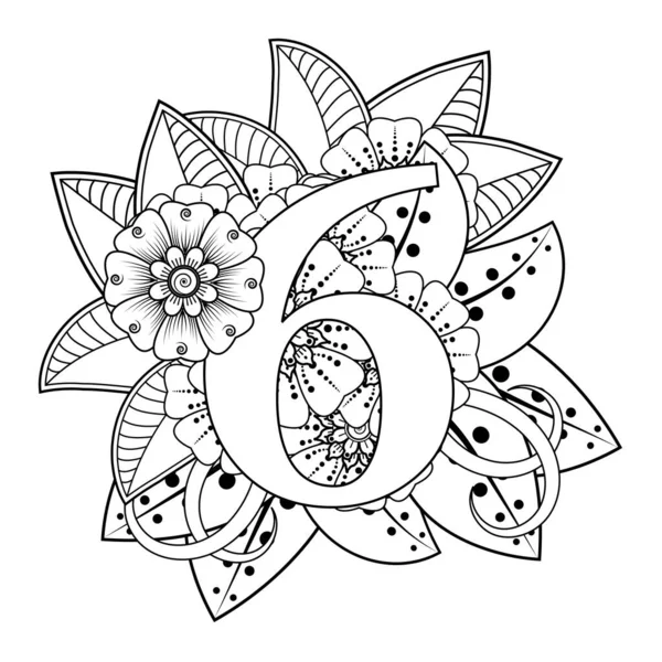 Mehndi Blomma För Henna Mehndi Tatuering Dekoration Dekorativ Prydnad Etnisk — Stock vektor