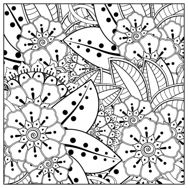 Mehndi Flor Henna Mehndi Tatuaje Decoración Ornamento Decorativo Estilo Étnico — Vector de stock