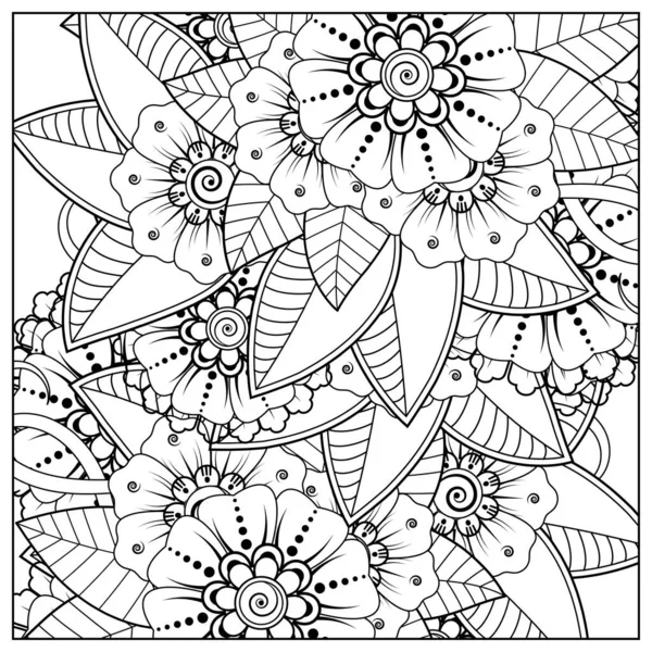 Mehndi Flor Henna Mehndi Tatuaje Decoración Ornamento Decorativo Estilo Étnico — Vector de stock