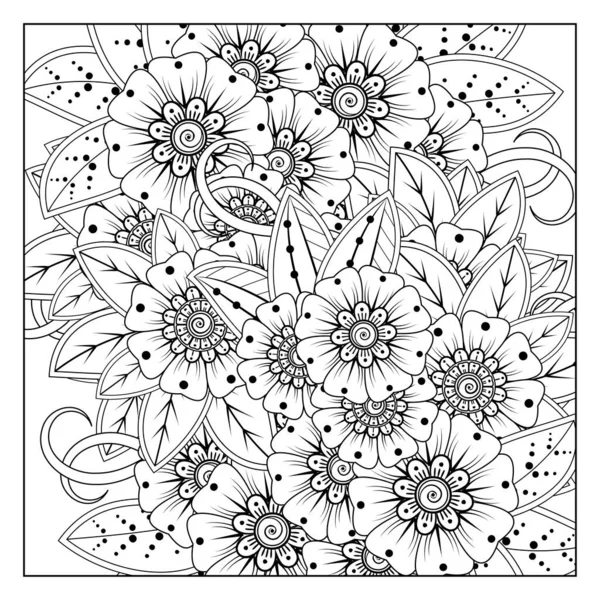 Mehndi Flower Henna Mehndi Tattoo Decoration Decorative Ornament Ethnic Oriental — Stock Vector