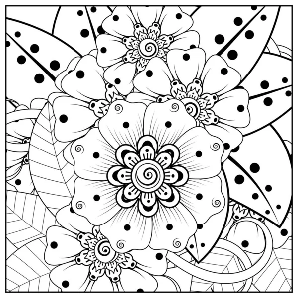 Mehndi Flor Para Henna Mehndi Tatuagem Decoração Ornamento Decorativo Estilo — Vetor de Stock
