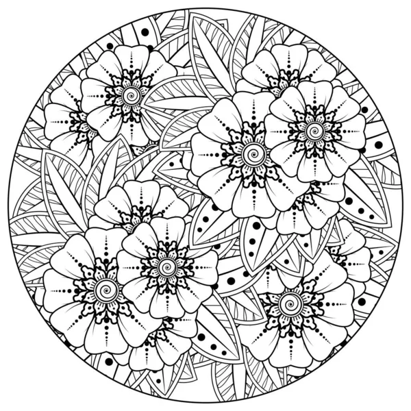 Цветок Мехнди Хны Менди Татуировки Украшения Декоративное Украшение Этническом Восточном — стоковый вектор