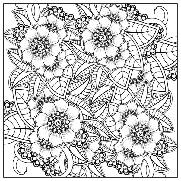 Mehndi Flor Henna Mehndi Tatuaje Decoración Ornamento Decorativo Estilo Étnico — Vector de stock