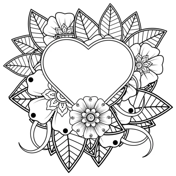 Mehndi Flower Henna Mehndi Tattoo Decoration Decorative Ornament Ethnic Oriental — Stock Vector