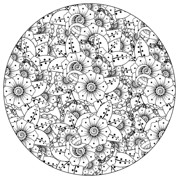 Цветок Мехнди Хны Менди Татуировки Украшения Декоративное Украшение Этническом Восточном — стоковый вектор