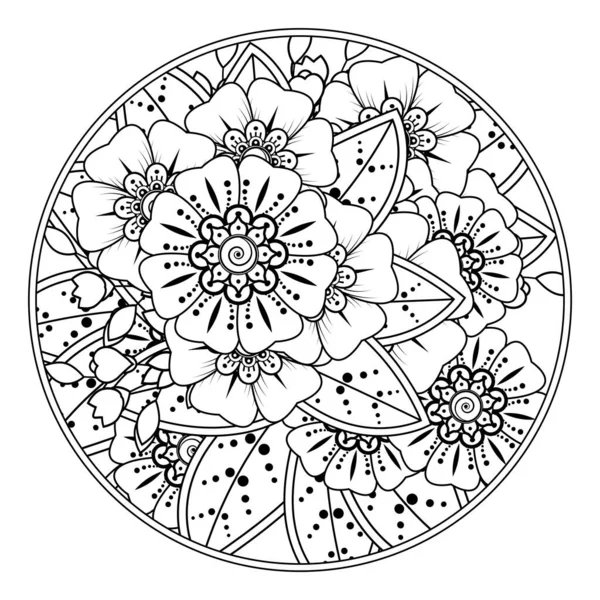 Mehndi Flor Henna Mehndi Tatuaje Decoración Ornamento Decorativo Estilo Étnico — Vector de stock