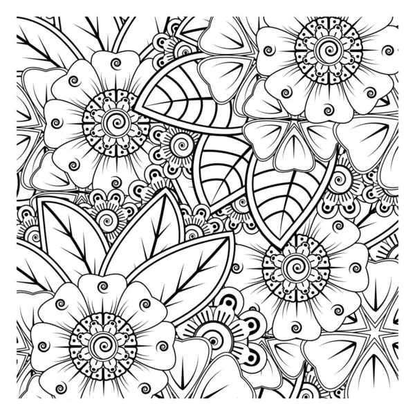 Mehndi Bloem Voor Henna Mehndi Tatoeage Decoratie Decoratieve Ornament Etnische — Stockvector