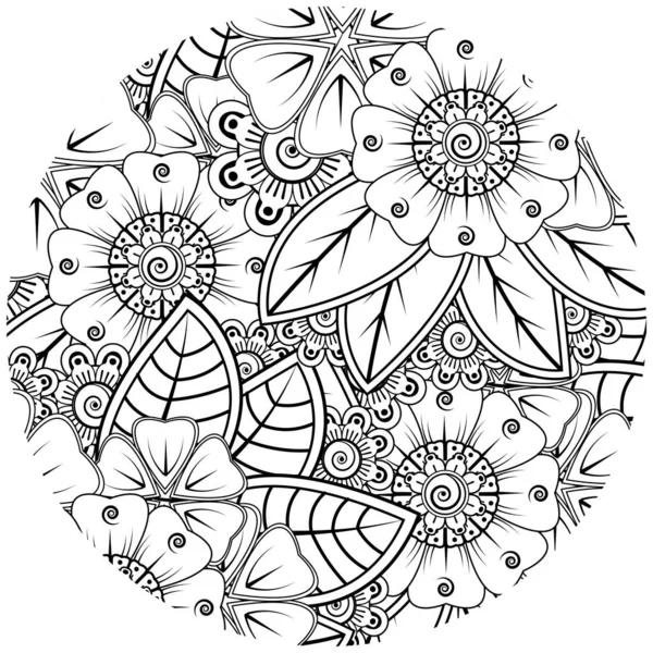 Mehndi Flower Henna Mehndi Tattoo Decoration Decorative Ornament Ethnic Oriental — Stock Vector