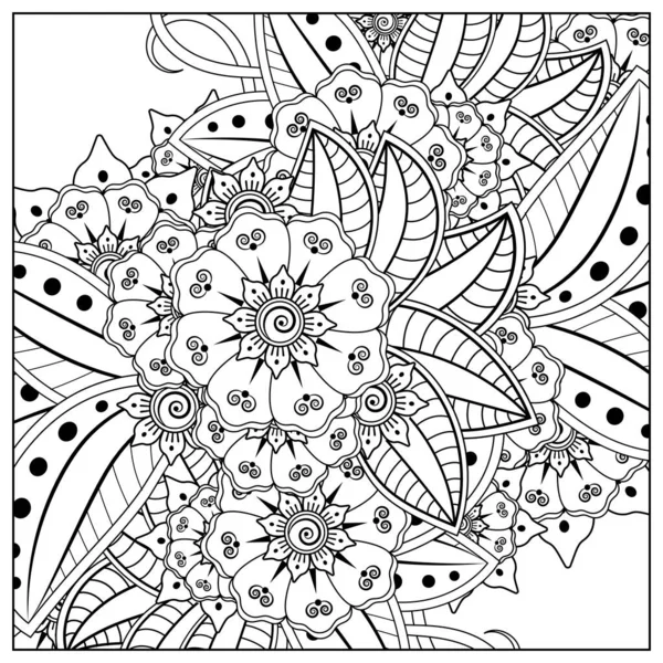 Mehndi Flor Henna Mehndi Tatuaje Decoración Ornamento Decorativo Estilo Étnico — Vector de stock