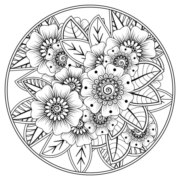 Mehndiho Květina Pro Hennu Mehndi Tetování Dekorace Dekorativní Ozdoba Etnickém — Stockový vektor