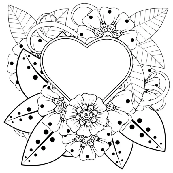 Mehndi Flor Henna Mehndi Tatuaje Decoración Ornamento Decorativo Estilo Étnico — Vector de stock