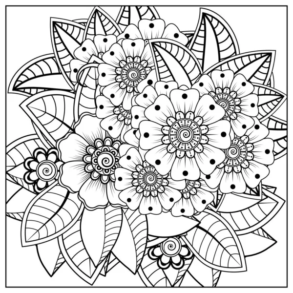 Mehndi Flor Henna Mehndi Tatuaje Decoración Ornamento Decorativo Estilo Étnico — Vector de stock