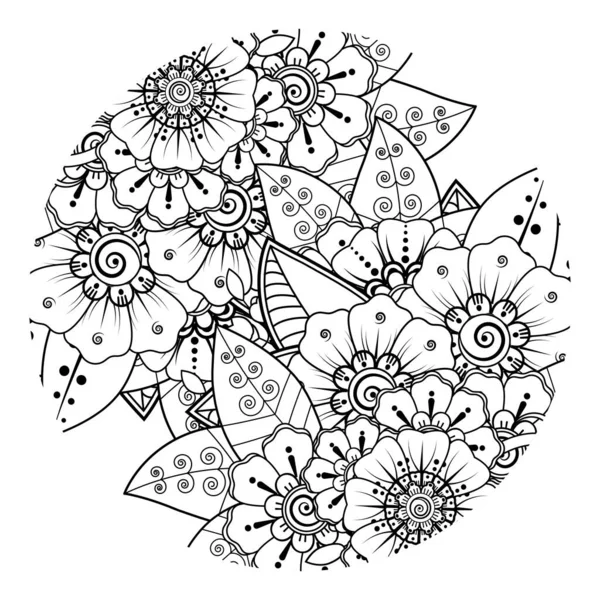 Mehndi Flower Henna Mehndi Tattoo Decoration Decorative Ornament Ethnic Oriental — Stock Vector