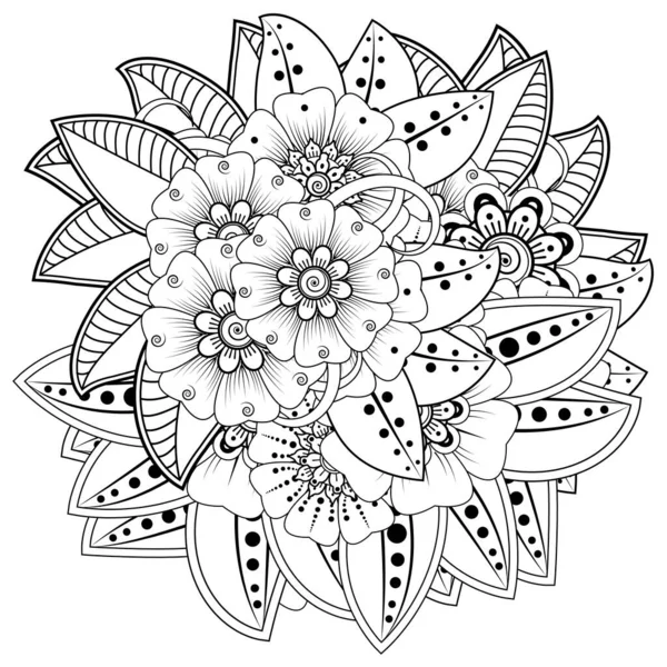 Mehndiho Květina Pro Hennu Mehndi Tetování Dekorace Dekorativní Ozdoba Etnickém — Stockový vektor