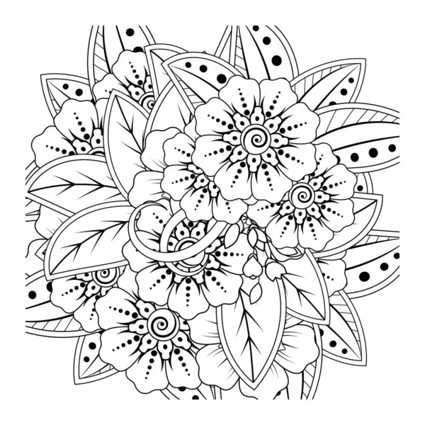 Mehndi Flower Henna Mehndi Tattoo Decoration 장식용 장식은 중심의 양식이다 — 스톡 벡터