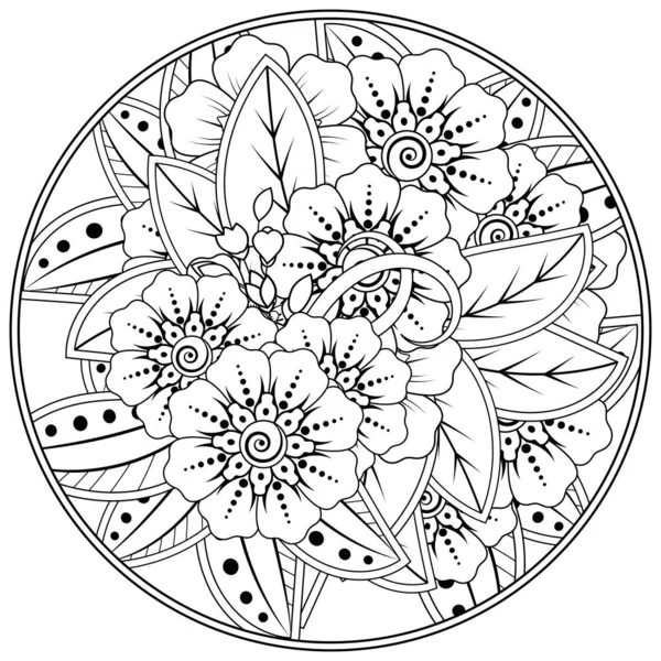 Mehndi Flor Para Henna Mehndi Tatuagem Decoração Ornamento Decorativo Estilo — Vetor de Stock