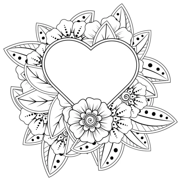 Mehndi Flor Henna Mehndi Tatuaje Decoración Ornamento Decorativo Estilo Étnico — Vector de stock