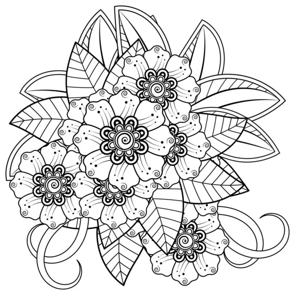 Mehndi Flor Henna Mehndi Tatuaje Decoración Ornamento Decorativo Estilo Étnico — Vector de stock