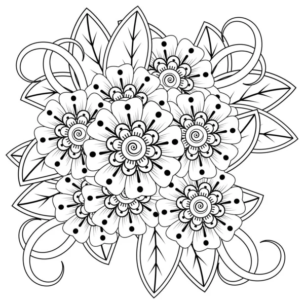 Mehndi Flor Henna Mehndi Tatuaje Decoración Ornamento Decorativo Estilo Étnico — Vector de stock