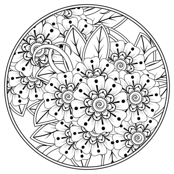 Mehndi Flor Henna Mehndi Tatuaje Decoración Ornamento Decorativo Estilo Étnico — Vector de stock