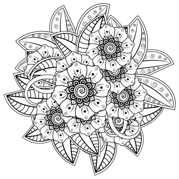 Mehndi Bloem Voor Henna Mehndi Tatoeage Decoratie Decoratieve Ornament Etnische — Stockvector