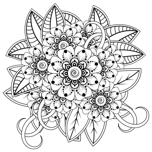 Mehndi Flor Para Henna Mehndi Tatuagem Decoração Ornamento Decorativo Estilo — Vetor de Stock