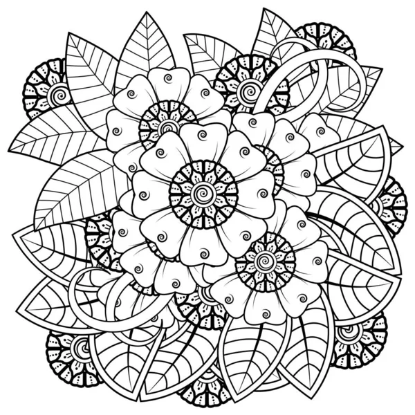 Mehndi Flor Henna Mehndi Tatuaje Decoración Ornamento Decorativo Estilo Étnico — Archivo Imágenes Vectoriales