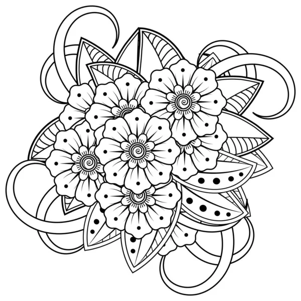 Mehndi Flower Henna Mehndi Tattoo Decoration 장식용 장식은 중심의 양식이다 — 스톡 벡터