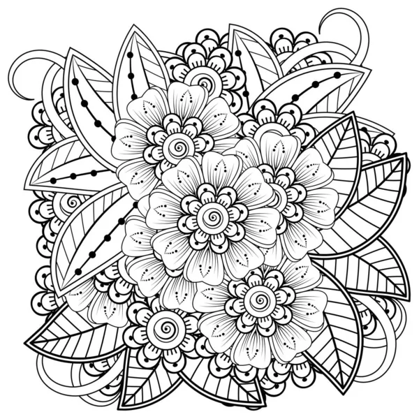 Mehndi Flor Henna Mehndi Tatuaje Decoración Ornamento Decorativo Estilo Étnico — Vector de stock