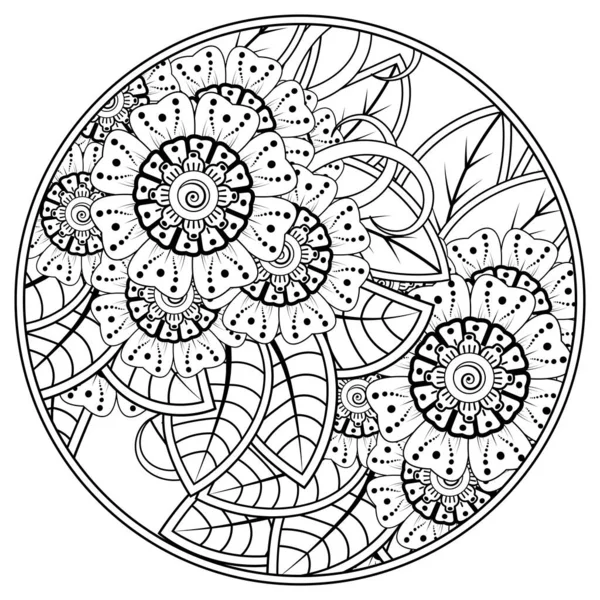 Mehndi Virág Henna Mehndi Tetoválás Dekoráció Dekoratív Dísz Etnikai Keleti — Stock Vector