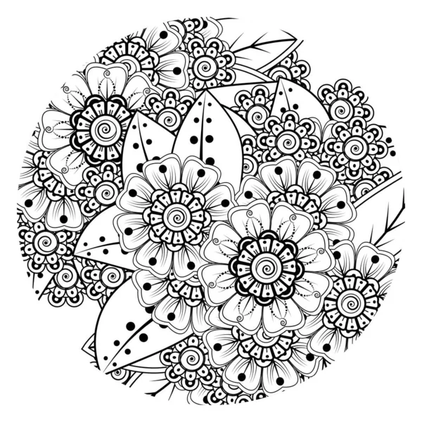 Mehndi Bloem Voor Henna Mehndi Tatoeage Decoratie Decoratieve Ornament Etnische — Stockvector