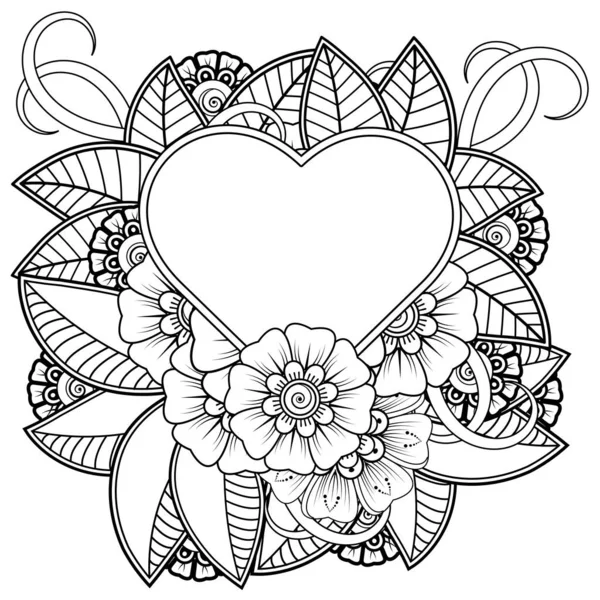 Mehndi Flor Henna Mehndi Tatuaje Decoración Ornamento Decorativo Estilo Étnico — Vector de stock