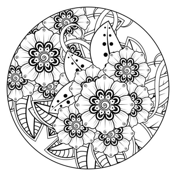 Mehndi Flor Para Henna Mehndi Tatuagem Decoração Ornamento Decorativo Estilo — Vetor de Stock