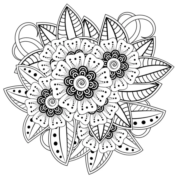 Mehndi Flower Henna Mehndi Tattoo Decoration Decorative Ornament Ethnic Oriental — Stock Vector