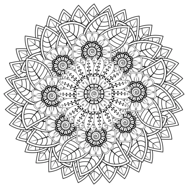Mehndi Bloem Voor Henna Mehndi Tatoeage Decoratie Decoratieve Ornament Etnische — Stockvector