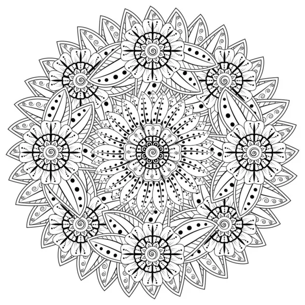 Mehndi Flor Henna Mehndi Tatuaje Decoración Ornamento Decorativo Estilo Étnico — Vector de stock