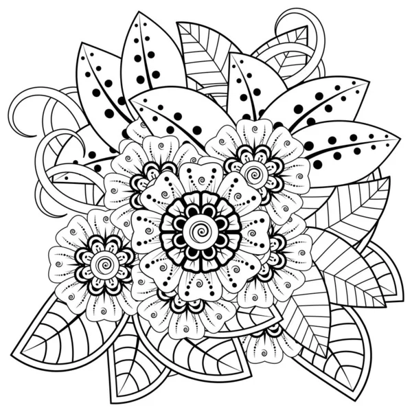 Mehndi Flor Henna Mehndi Tatuaje Decoración Ornamento Decorativo Estilo Étnico — Vector de stock