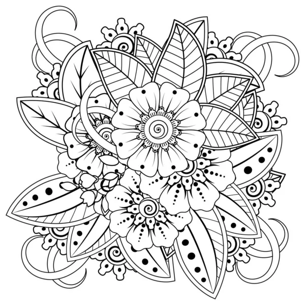 Mehndi Flor Henna Mehndi Tatuaje Decoración Ornamento Decorativo Estilo Étnico — Archivo Imágenes Vectoriales