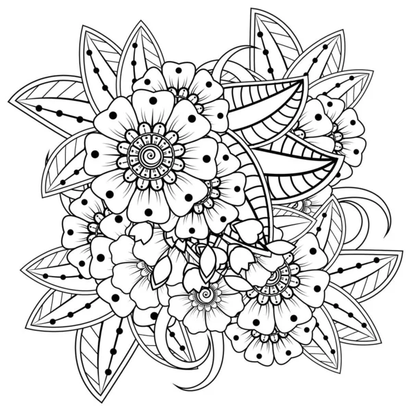 Mehndi Flower Henna Mehndi Tattoo Decoration 장식용 장식은 중심의 양식이다 — 스톡 벡터