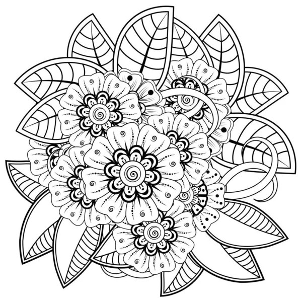 Mehndi Flor Henna Mehndi Tatuaje Decoración Ornamento Decorativo Estilo Étnico — Vector de stock