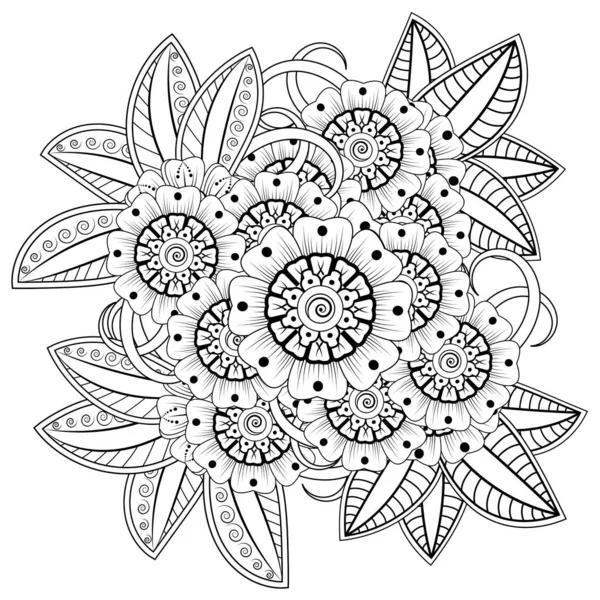 Mehndi Flor Henna Mehndi Tatuaje Decoración Ornamento Decorativo Estilo Étnico — Vector de stock